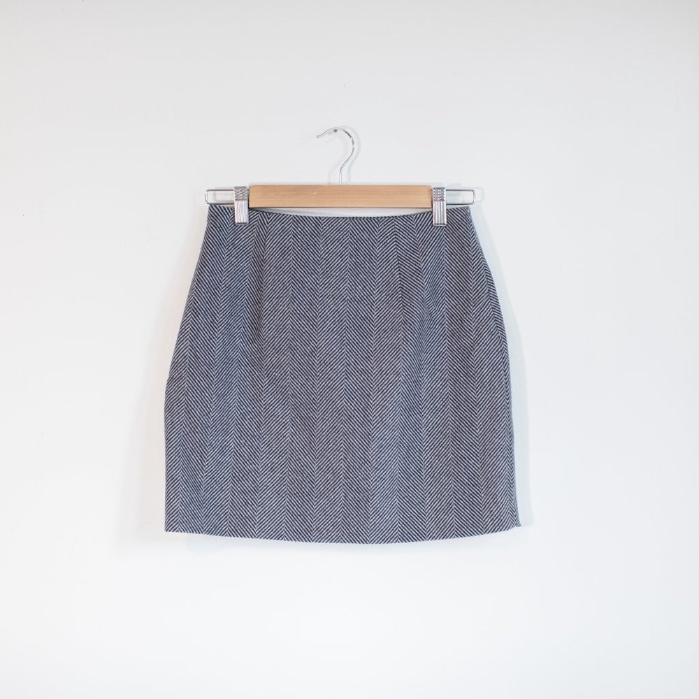 Wool Blend Mini Pencil Skirt
